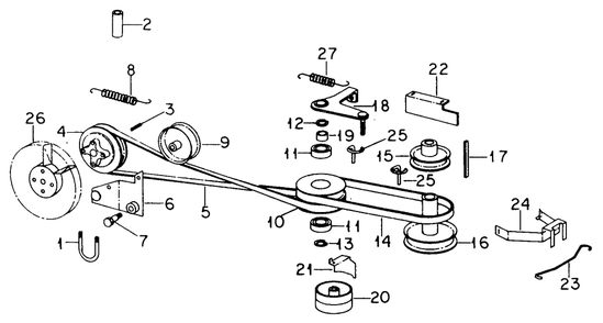 Part Location Diagram of 954-3007 Cub Cadet Belt, Mower and Final Drive